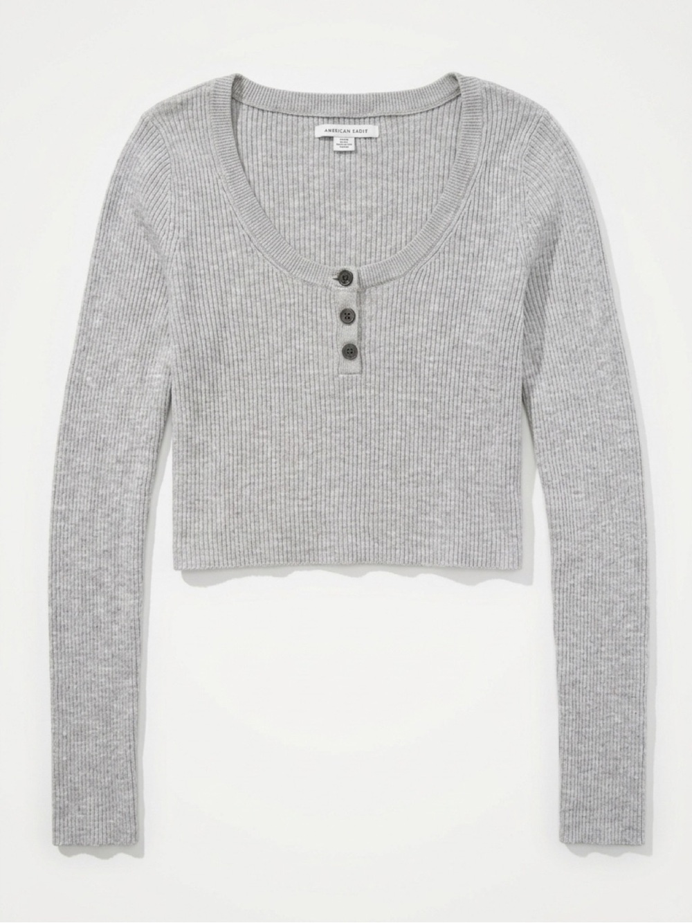 American Eagle Outfitters Gray Ribbed Top